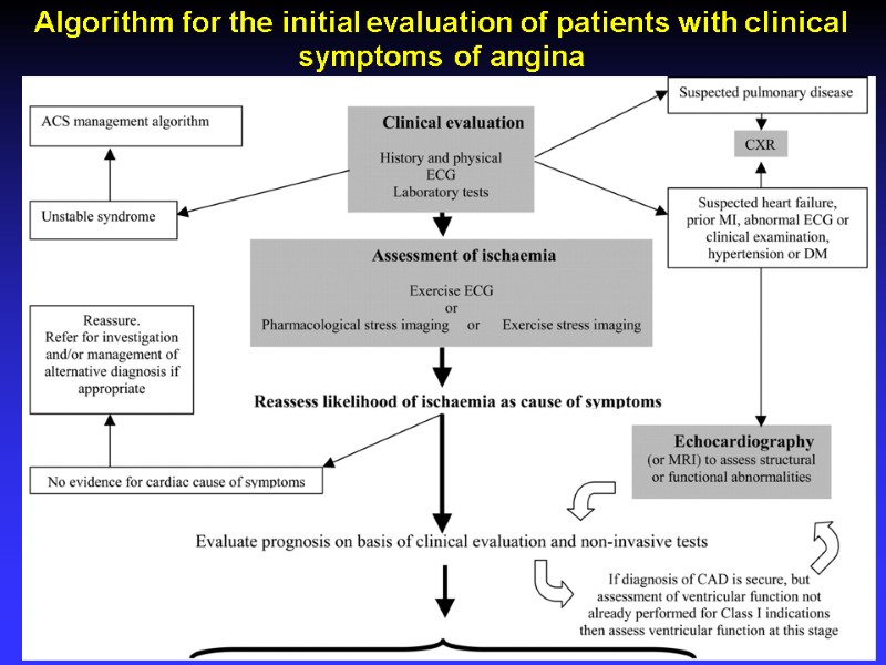 Algorithm for the initial evaluation of patients with clinical symptoms of angina